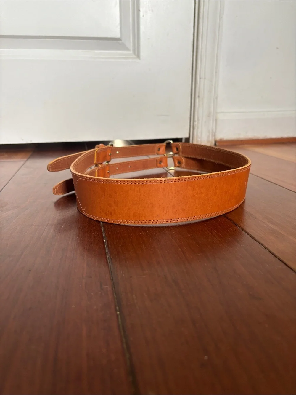 Ann Taylor Double Strap Tan Leather Belt S/M